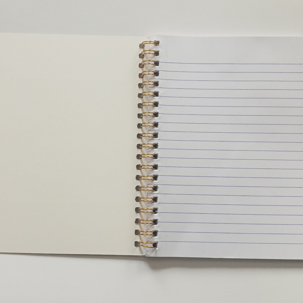 NWT Beautiful Floral Spiral Notebook - Blue and Gold (No Brand) - Picture 3 of 3